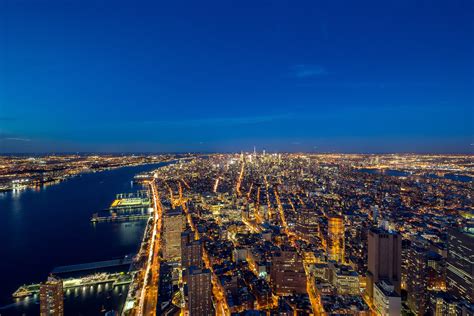 one world observatory at night.